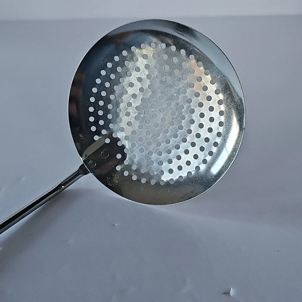 Vintage Foley USA Skimmer Spoon Chrome Plated Black Handle Retro Kitchen Tool